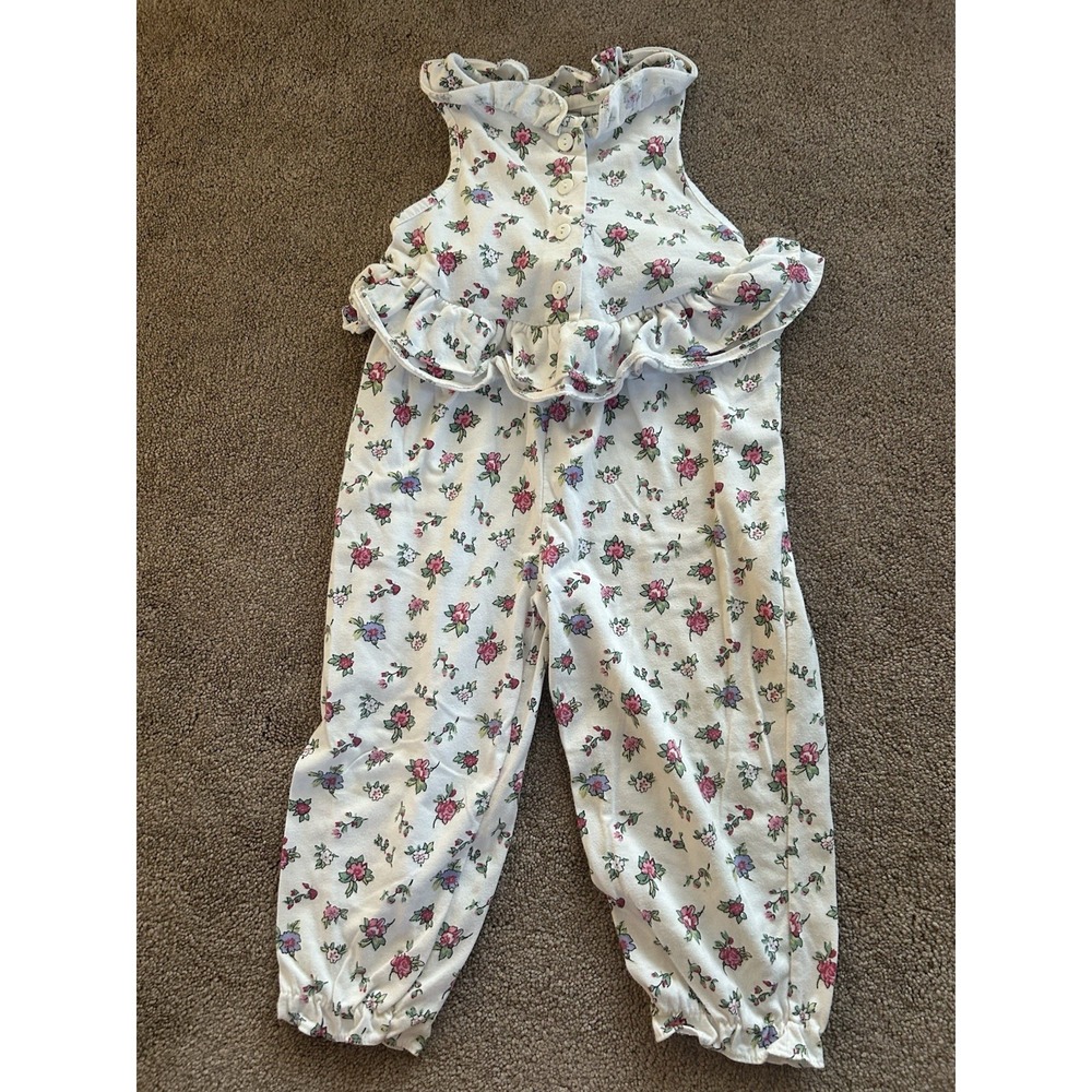 Vintage 90s Era Just Friends Floral Long Romper Size Toddler 3T